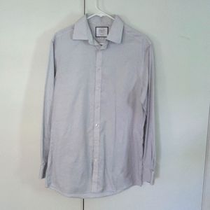 Charles Tyrwitt 16/35 grey micro grid non iron 100% cotton Oxford dress shirt